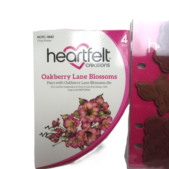 Heartfelt Creations Oakberry Lane Blossoms Craft Dies & Cling Stamps Floral - Picture 2 of 4